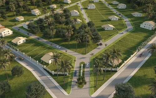 Frente do loteamento BioVila Sauípe linha verde litoral lotes